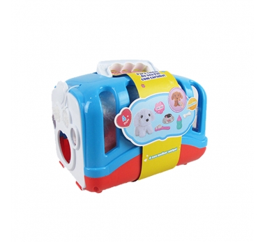 CACHORRO PELUCIA C/ ESCOVA + ACESSORIOS E SOM