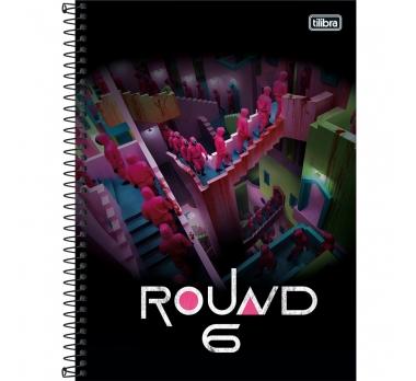 CADERNO 1M 80F ESP. UNIV. ROUND 6 SORTIDO