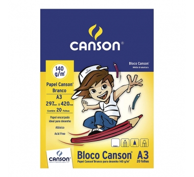 BLOCO DESENHO CANSON A3 20 FOLHAS