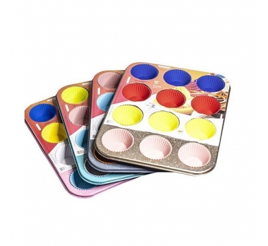 FORMA FORMINHA ANTIADERENTE 12 FUROS COLORIDA