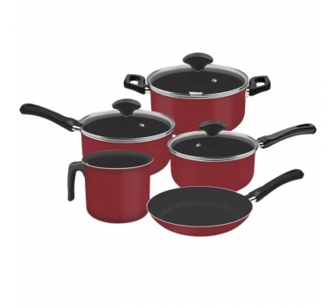 KIT 5 PÇS MR COOK ANTIADERENTE VERMELHA