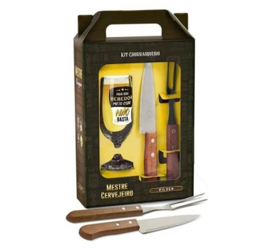 KIT CHURRASQUEIRO MESTRE CERVEJEIRO 3 PÇS