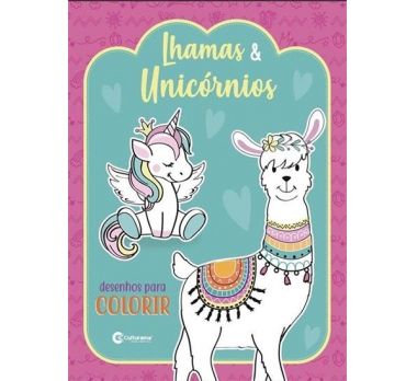 LIVRO DESENHOS P/ COLORIR LHAMAS E UNICORNIOS