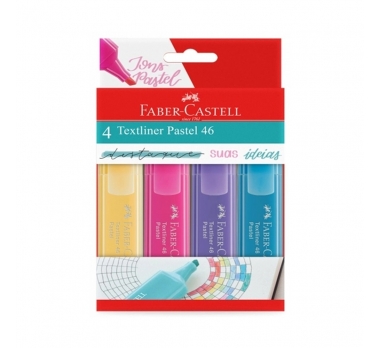 MARCA TEXTO PASTEL FABER CASTELL 4 CORES