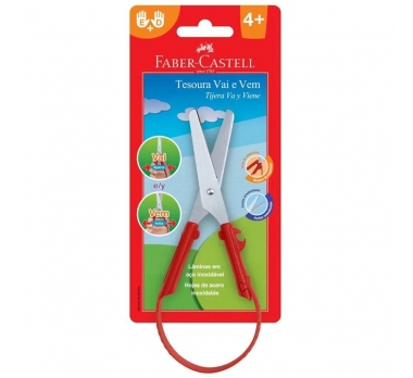 TESOURA VAI E VEM VERMELHA FABER CASTELL