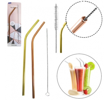 CANUDO DE INOX REUTILIZAVEL E ESCOVA HIGIENICA