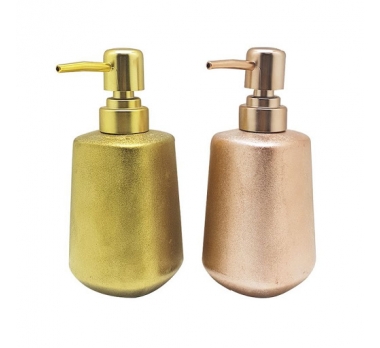 PORTA SABONETE LIQUIDO DE PORCELANA METALIZADO