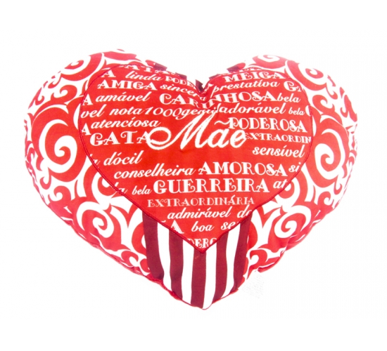 ALMOFADA PELUCIA CORAÇÃO MÃE