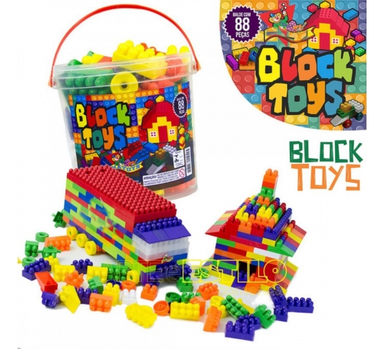 LEGO BLOCK TOYS NO BALDE C/88 PCS
