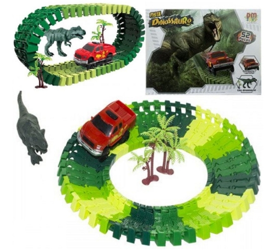 PISTA DINO CAR TRUCK 52PÇS ART BRINK
