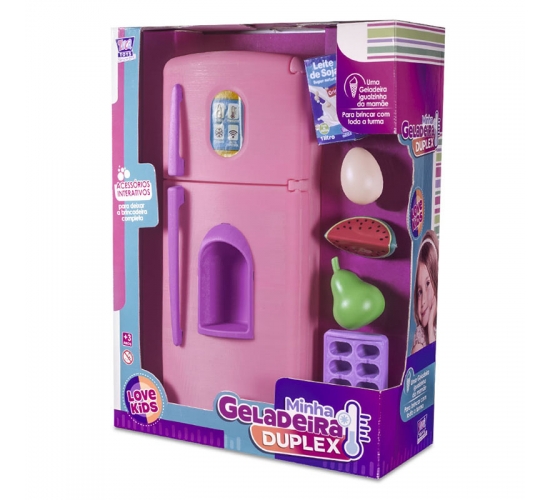 MINHA GELADEIRA DUPLEX 10 PEÇAS ROSA