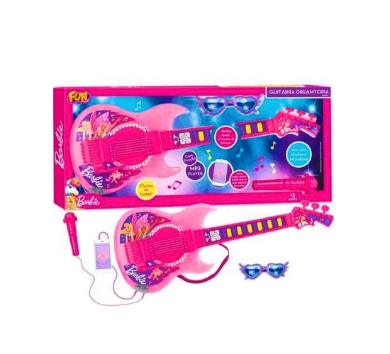 GUITARRA BARBIE DREAMTOPIA C/ OCULOS E MICROFONE