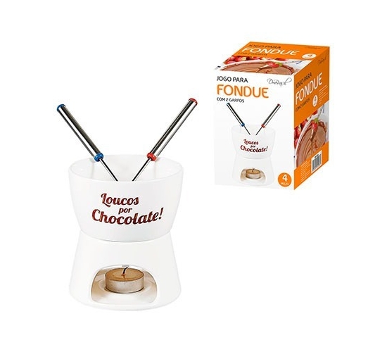 JOGO PARA FONDUE EM PORCELANA 350 ML