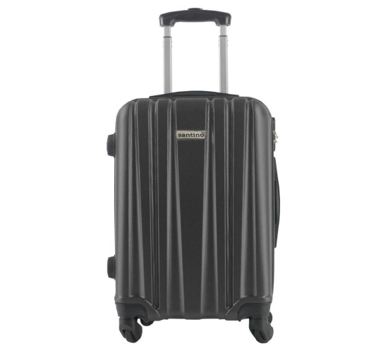 MALA VIAGEM COM RODAS E CADEADO EMBUTIDO SANTINO PRETA