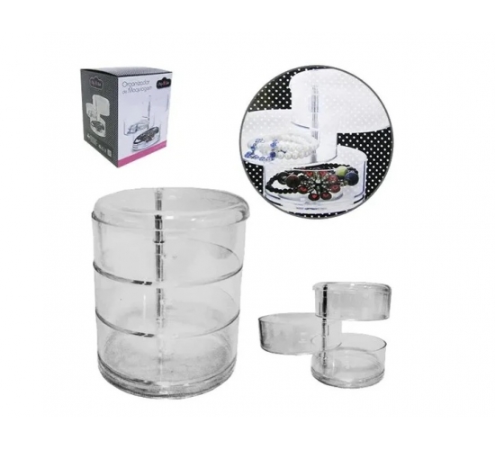ORGANIZADOR TRIPLO P/ COSMETICOS ACRILICO