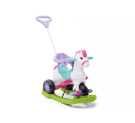 TRICICLO POPONEI COM BALANÇO ROSA