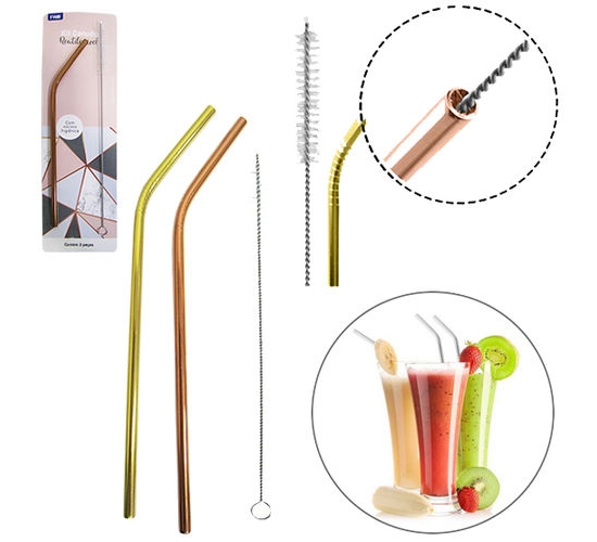 CANUDO DE INOX REUTILIZAVEL E ESCOVA HIGIENICA