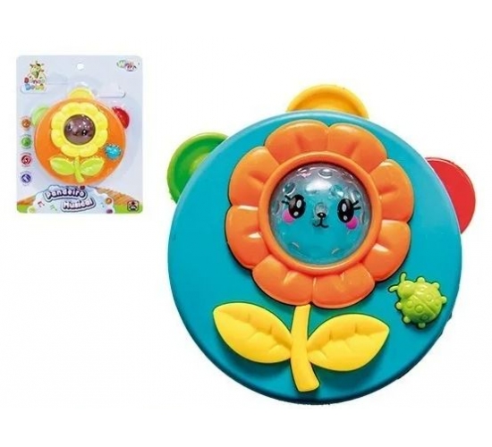 PANDEIRO MUSICAL INF.BEBE FLOR C/LUZ