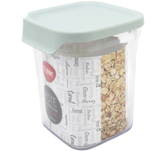 POTE QUADRADO PLASTICO 900ML CLINK